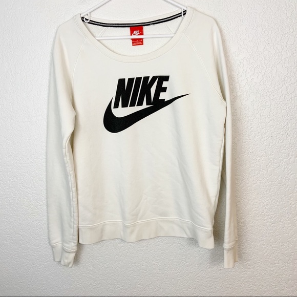 Nike Tops - Nike White Pullover Sweatshirt Medium